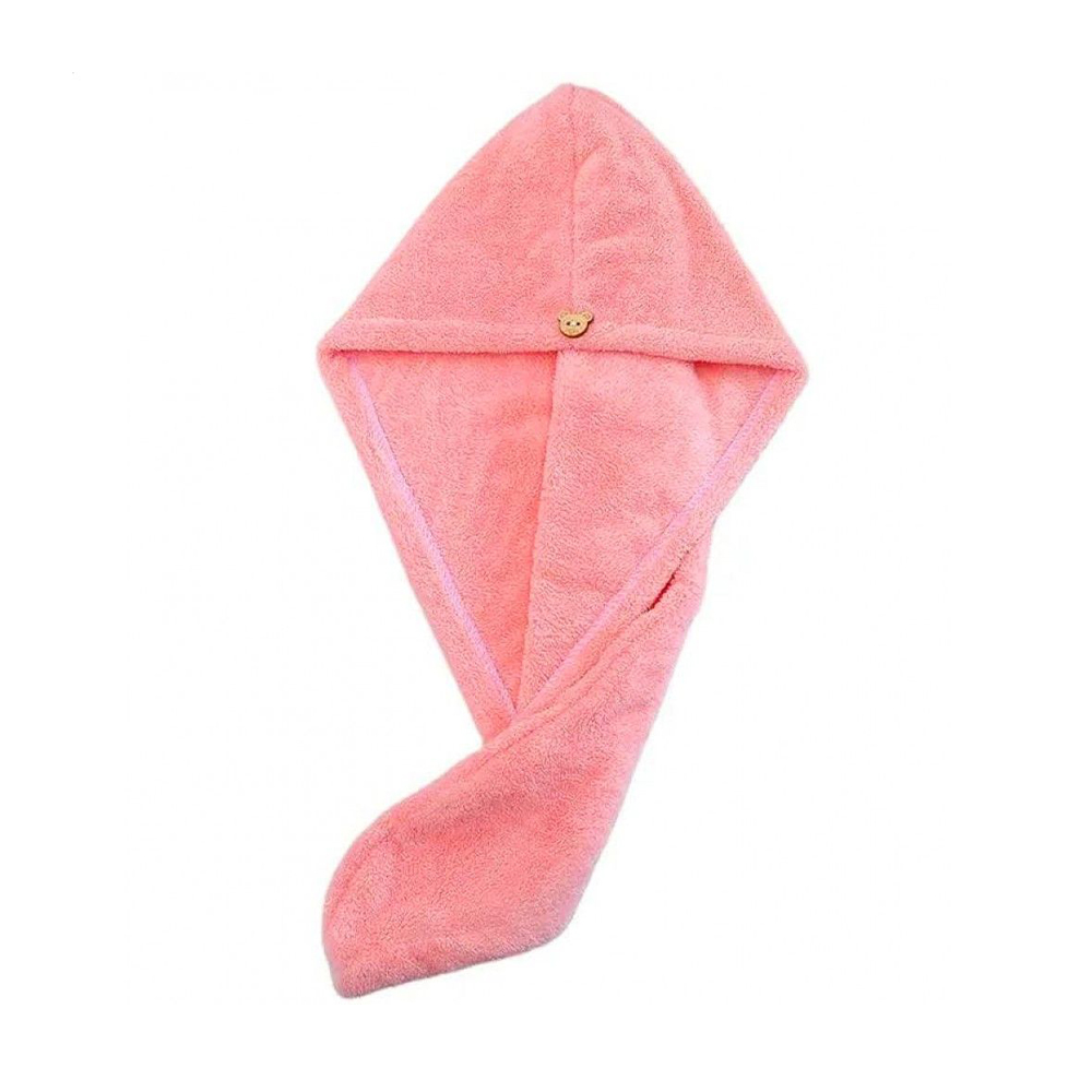 Рушник-тюрбан для сушіння волосся Cosmo Shop, 65*25*1 см, кораловий, 1 шт (CS11049C)